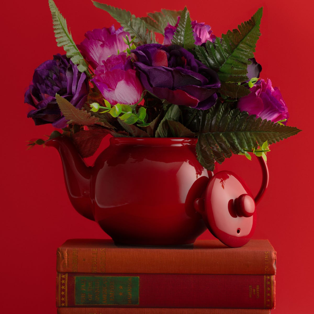 Red 6 Cup Teapot