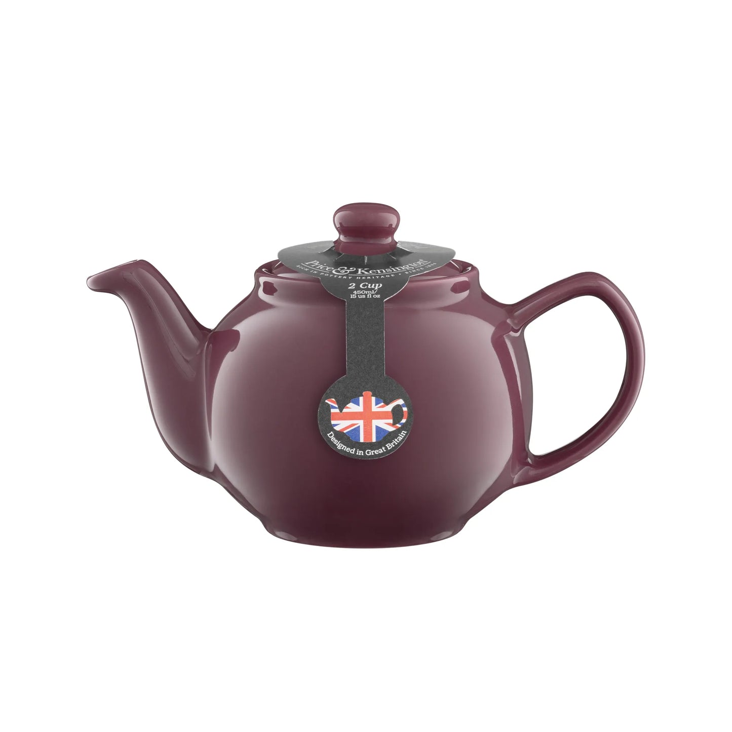 Magenta teapot on a white background