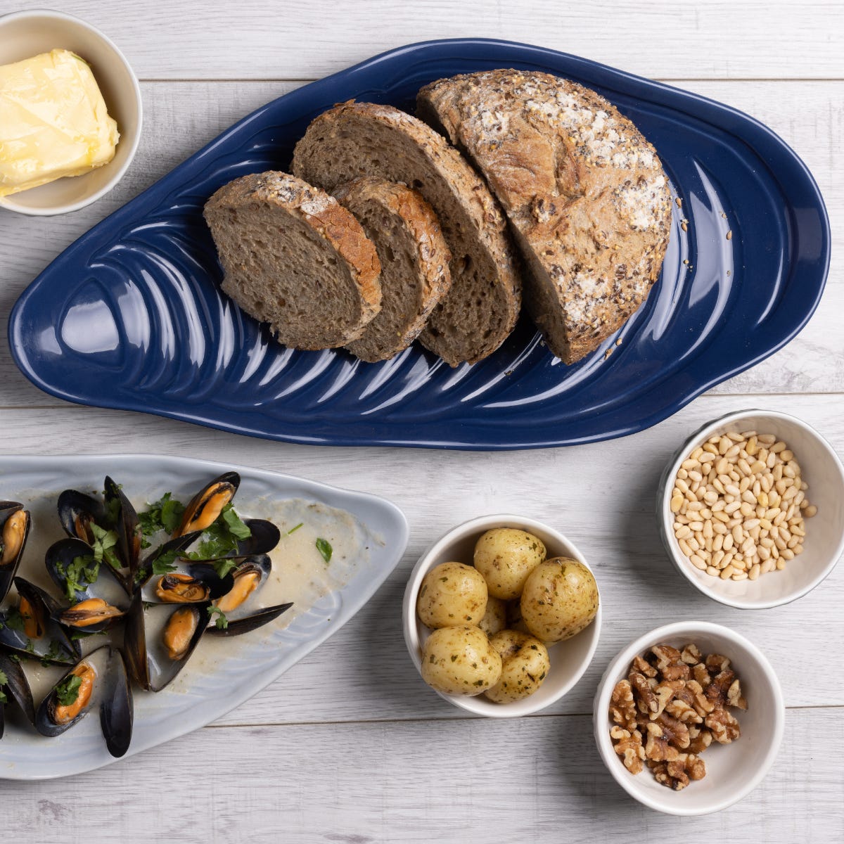 Nautical Large Blue Shell Platter
