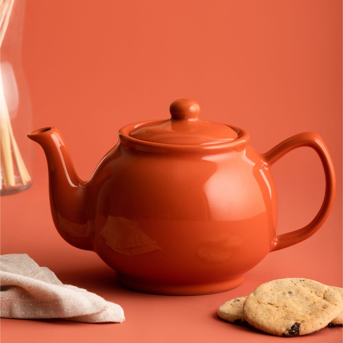 Burnt Orange 6 Cup Teapot
