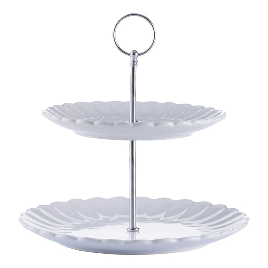 Luxe 2 Tier Cake Stand White