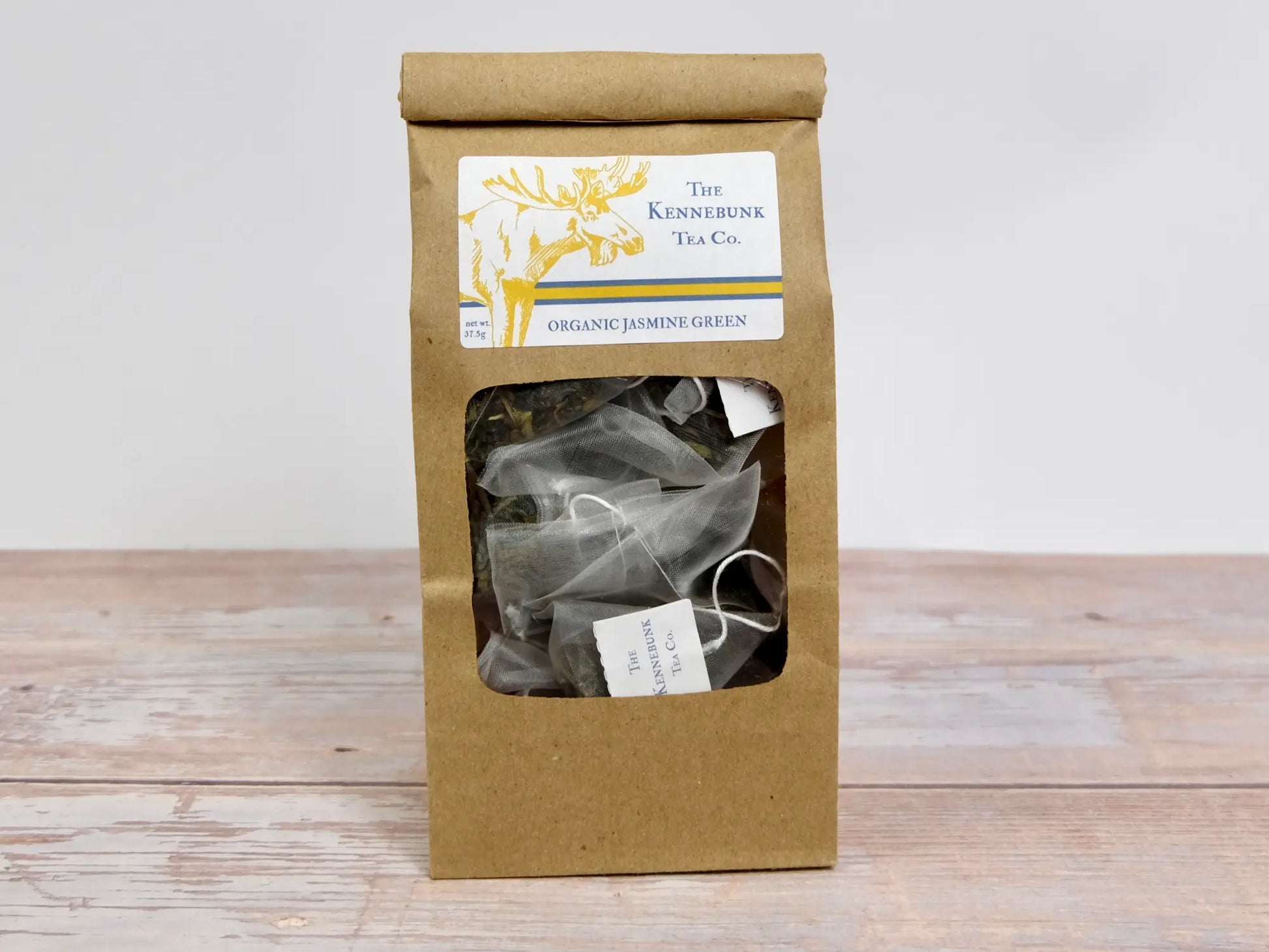 kraft refill bag with jasmine teabags 