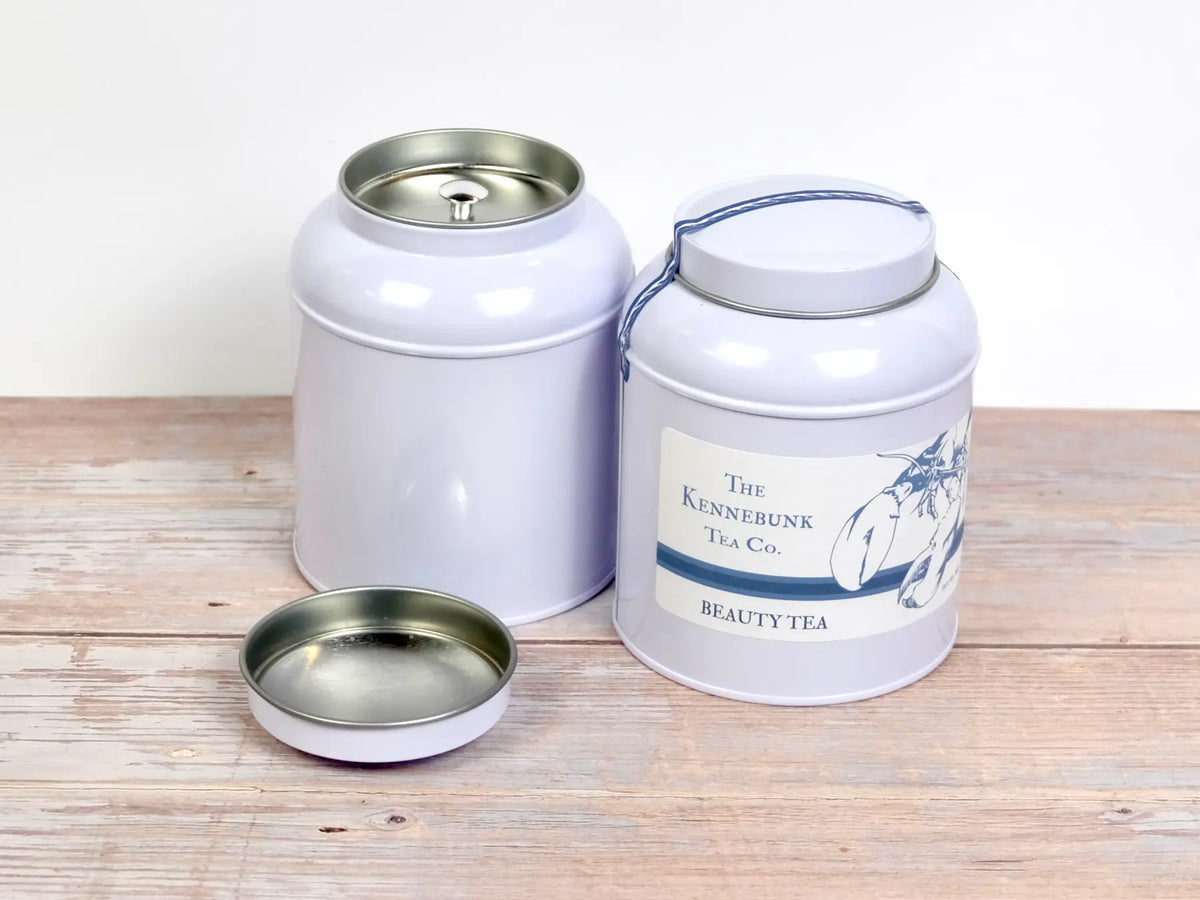Beauty Tea loose leaf tea in two tins with Lobster Label
