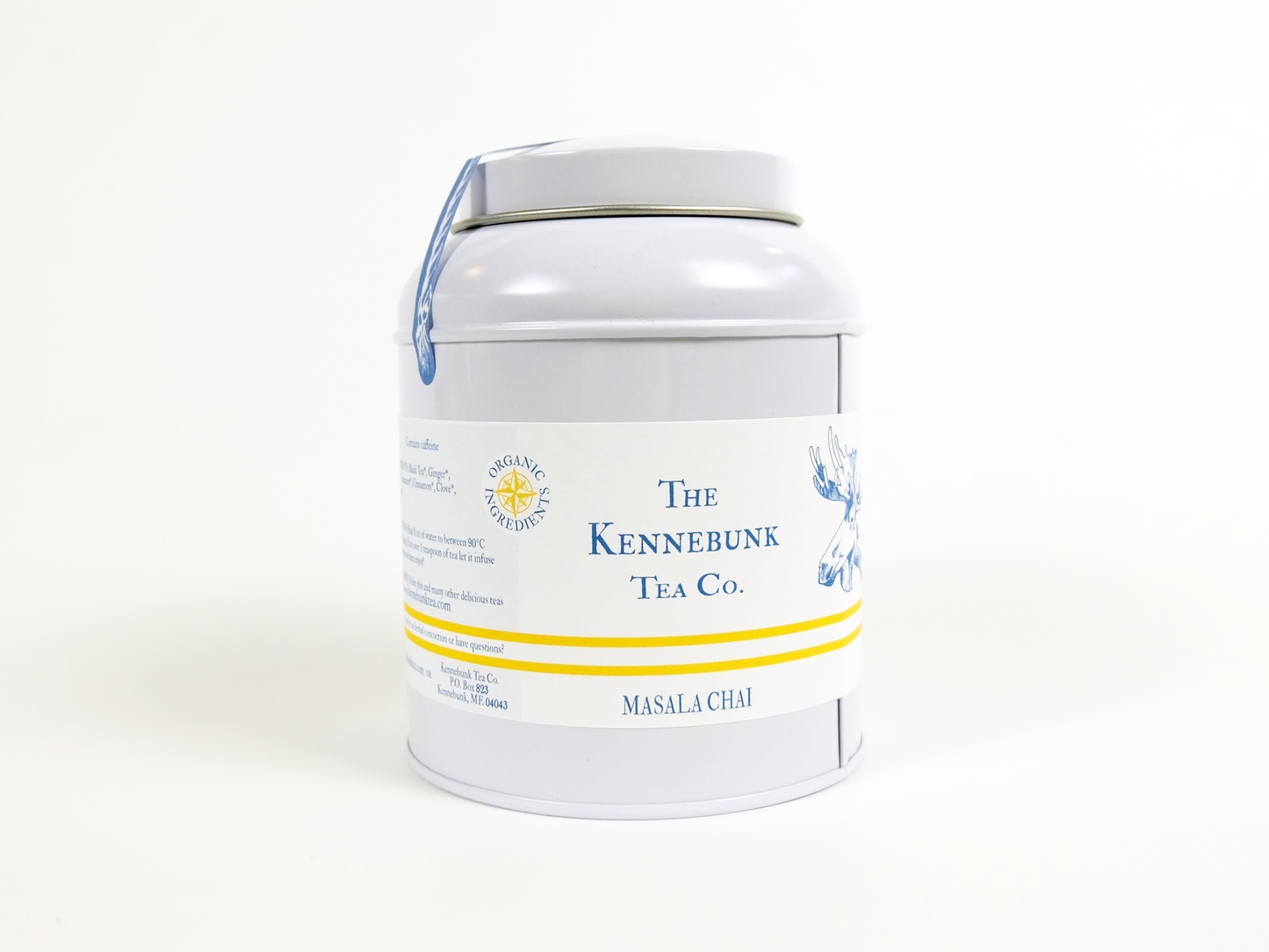 Masala Chai loose leaf tea in a tin
