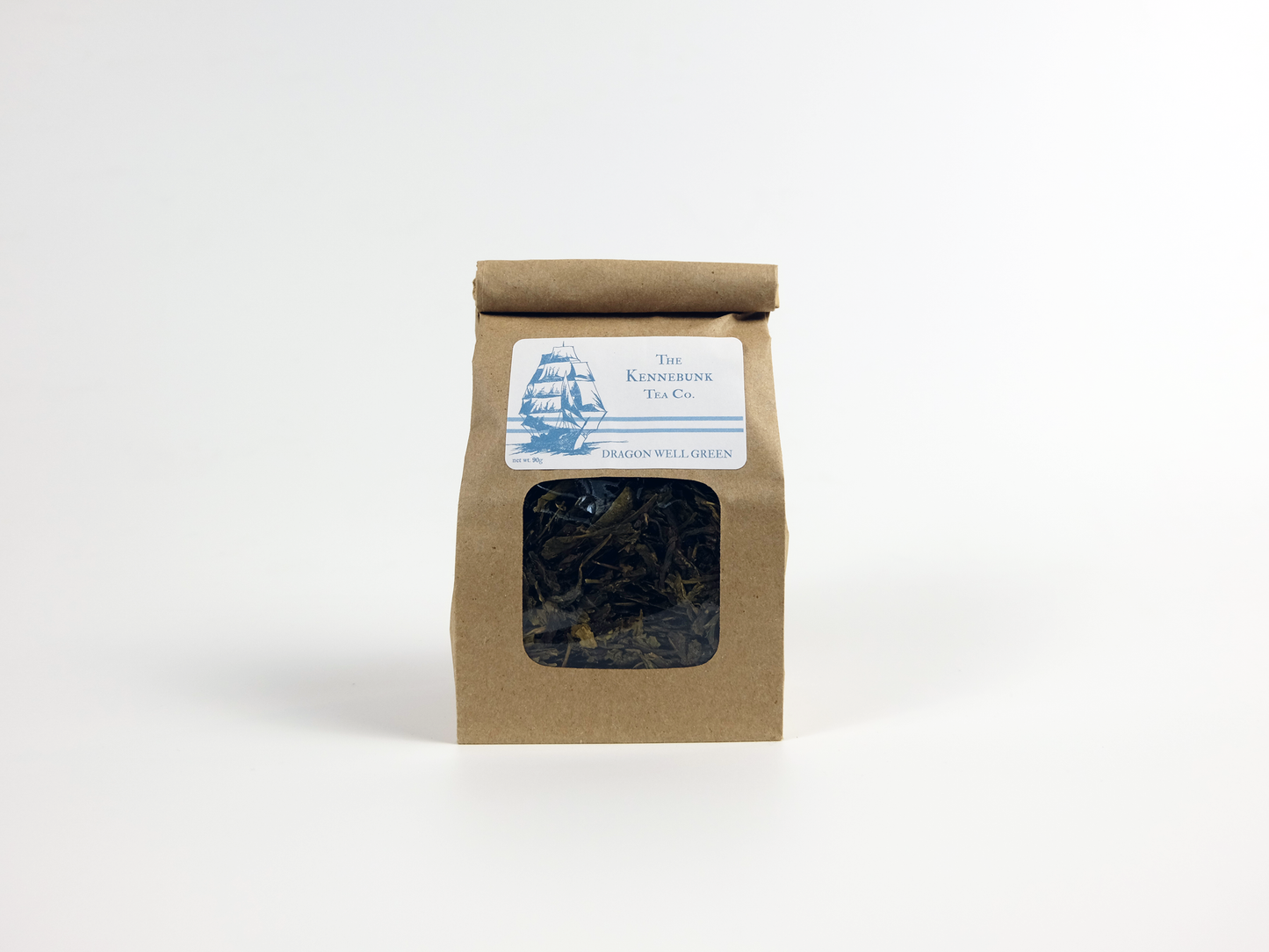 Organic Dragon Well Tea loose leaf tea with a large refill tea bag