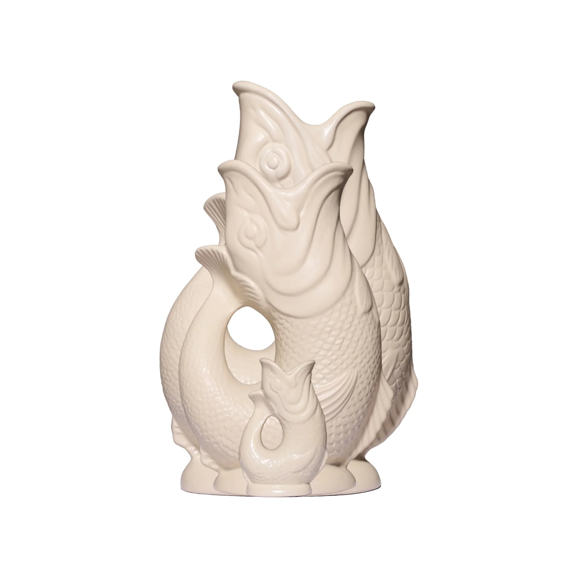 3 matte sand Gluggle Jugs